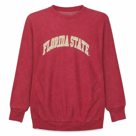 Front view of Steve & Barry's Men’s Red Florida State Pullover Sweatshirt, size S