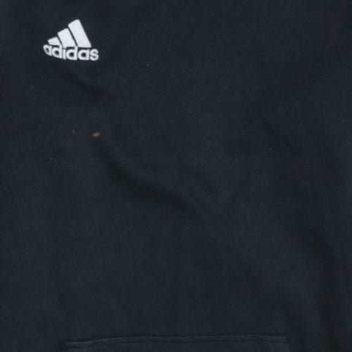 Adidas Mens Black Pullover Hoodie Size S Sports Fleece Sweatshirt
