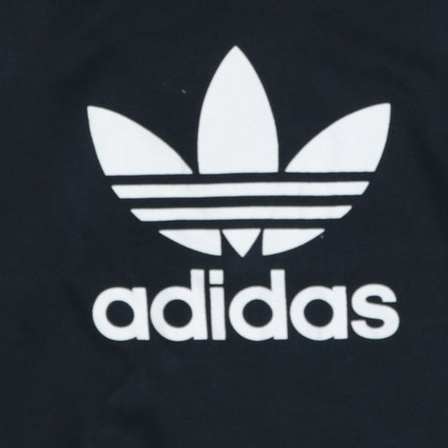 Adidas Womens Black Pink Sweatshirt UK 10 Pullover Crew Neck Logo