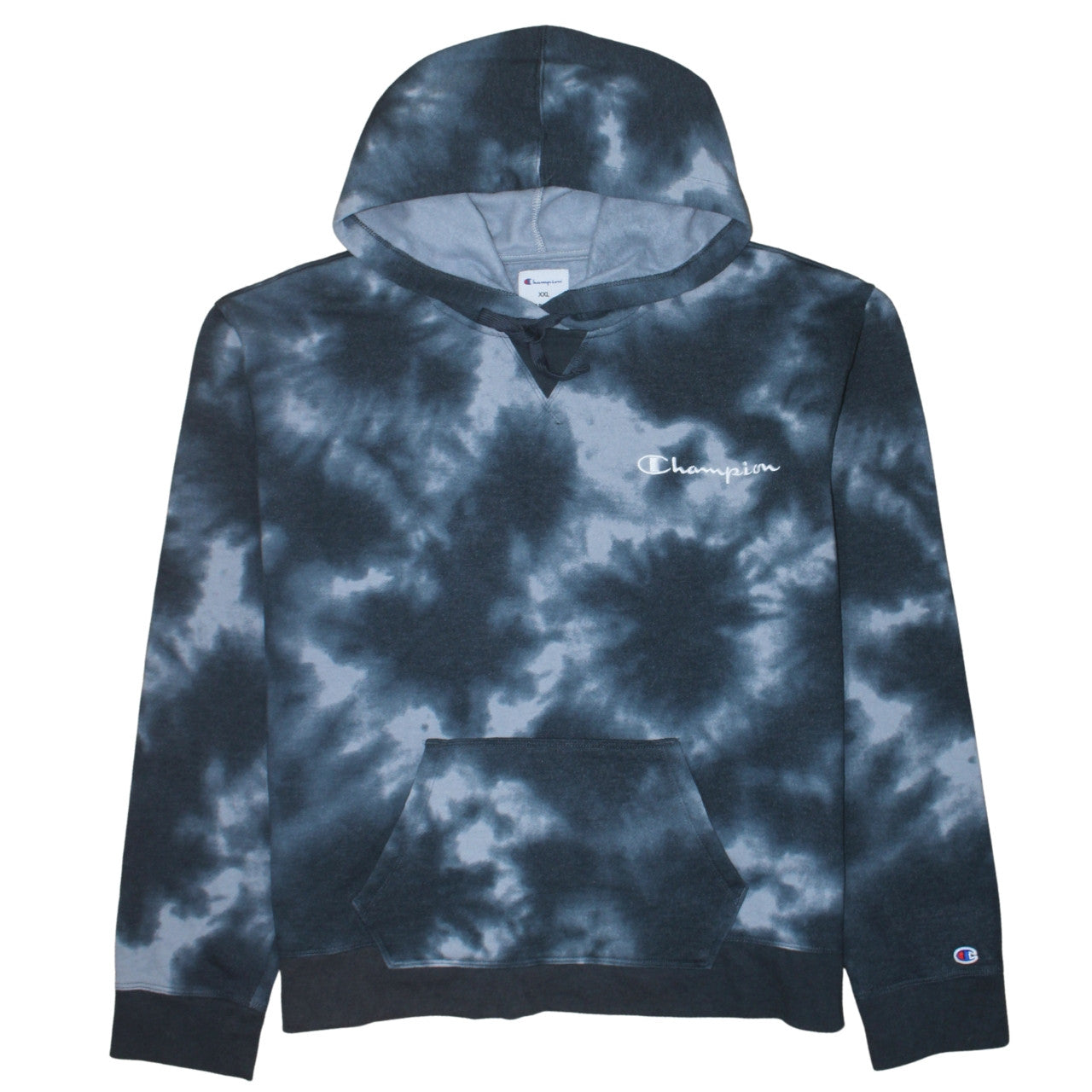 Champion Men's Black Tie-Dye Pullover Hoodie XXL Cotton Blend