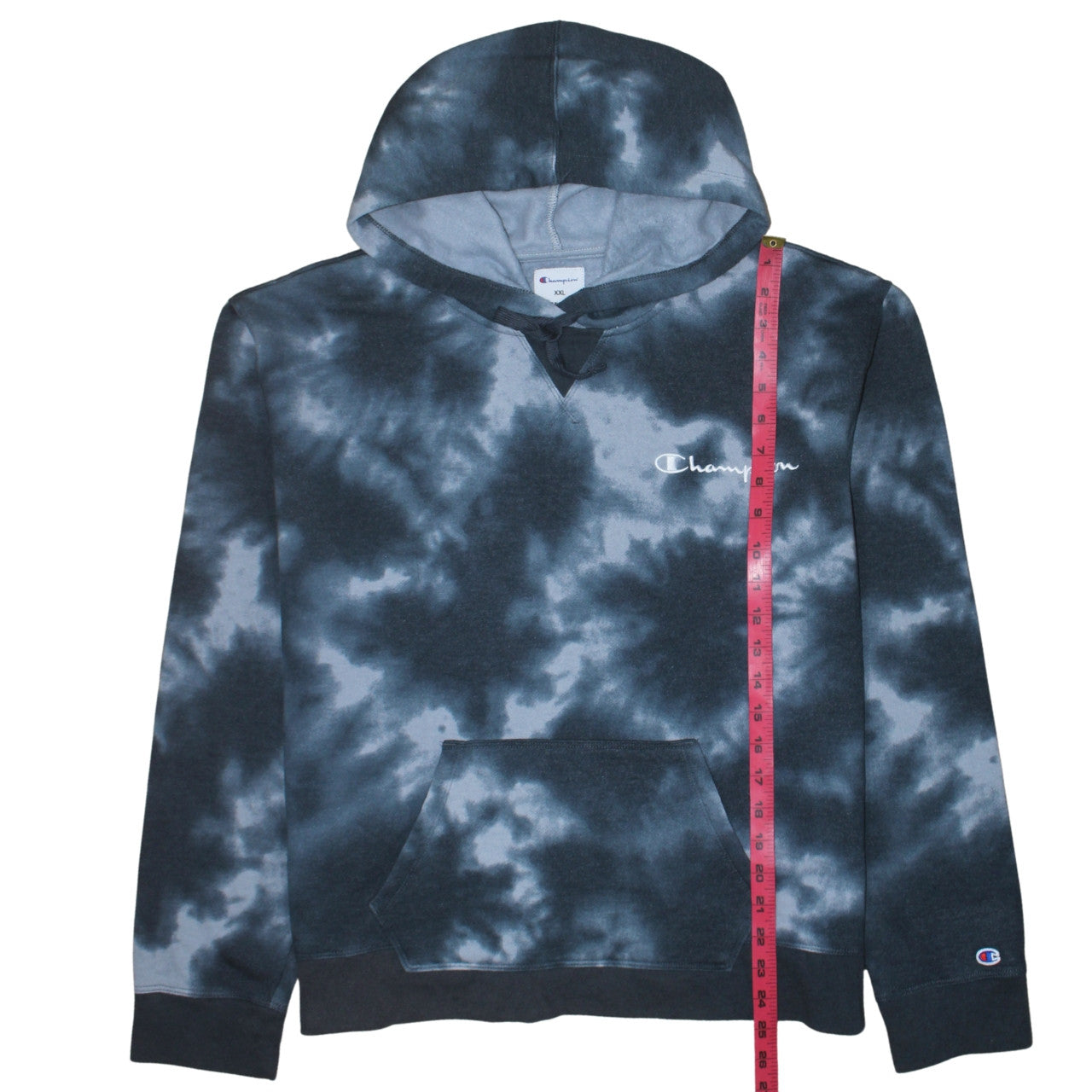 Champion Men's Black Tie-Dye Pullover Hoodie XXL Cotton Blend