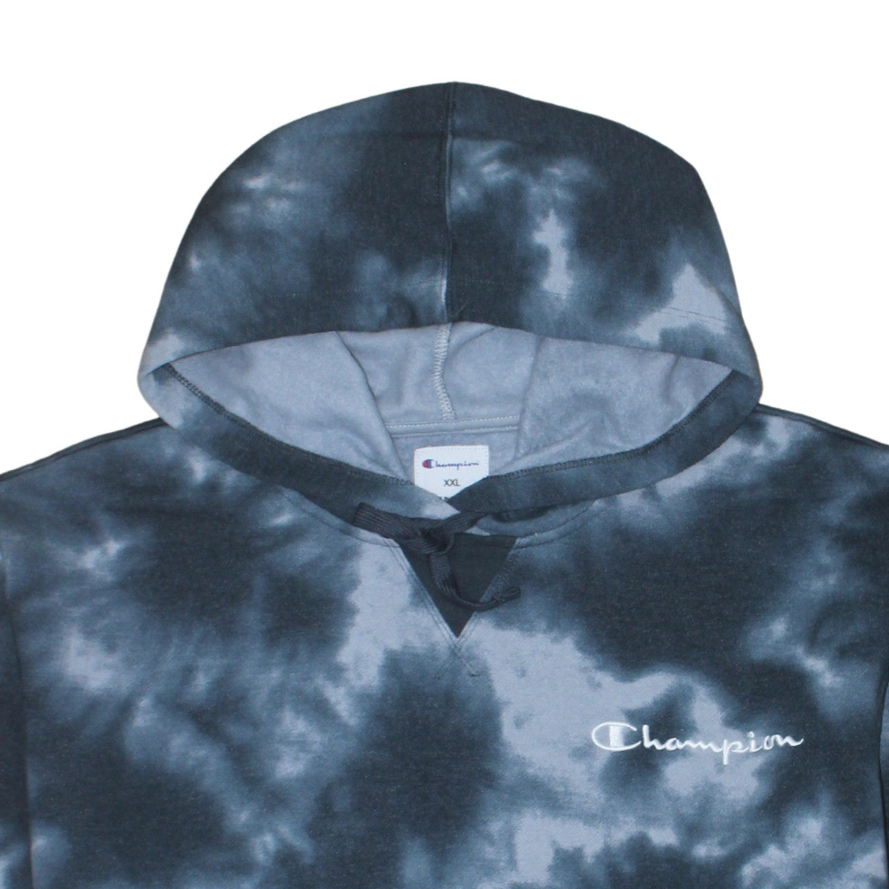 Champion Men's Black Tie-Dye Pullover Hoodie XXL Cotton Blend