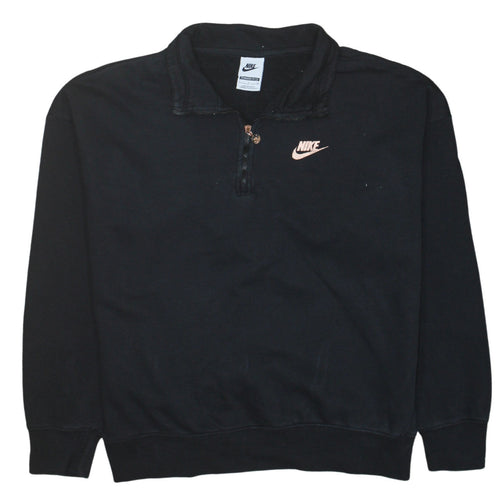 Nike Women's Black 1/4 Zip Oversized Sweatshirt Size S