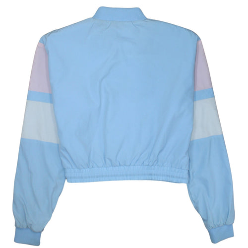 Ellesse Women's Blue Cropped Bomber Jacket UK 12 Retro Lightweight