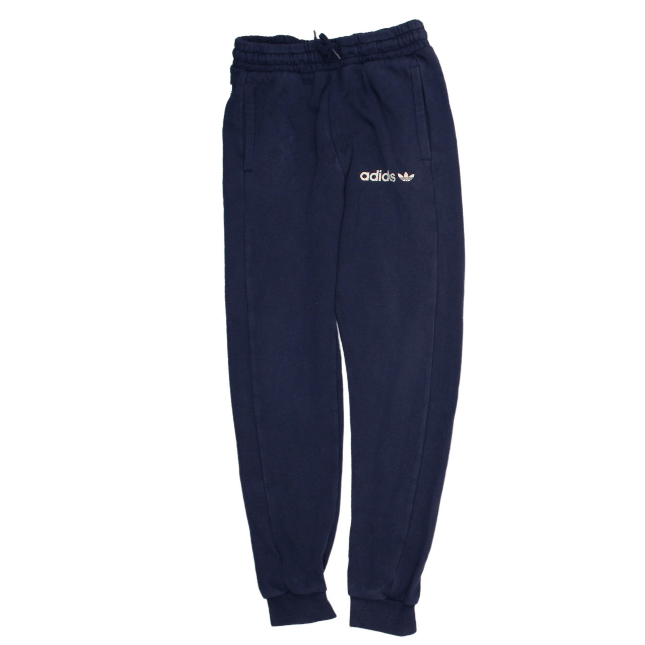 adidas Boys Blue Fleece Jogger Trousers 11-12 Years Elastic Waist