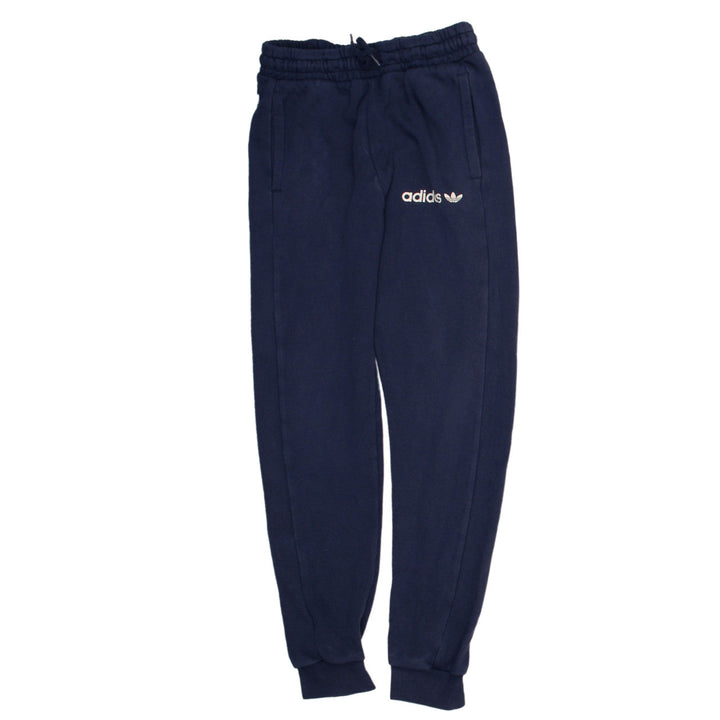 adidas Boys Blue Fleece Jogger Trousers 11-12 Years Elastic Waist