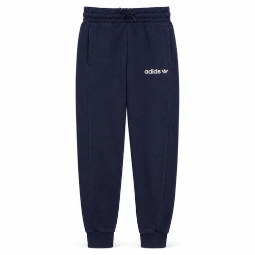 adidas Boys Blue Fleece Jogger Trousers 11-12 Years Elastic Waist