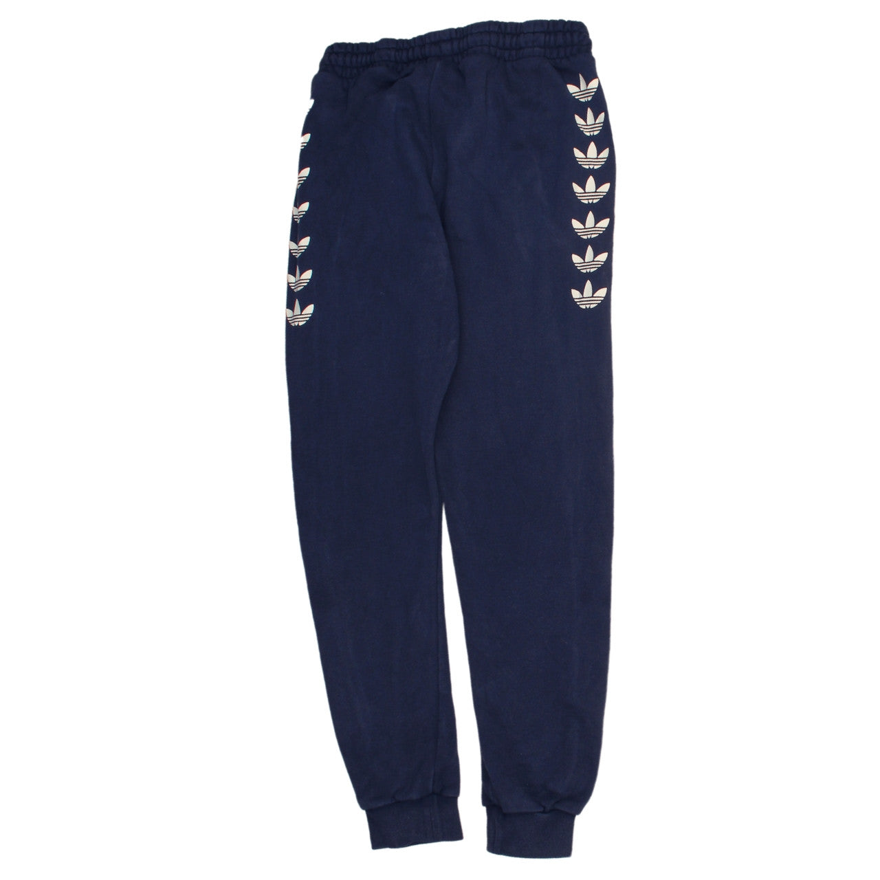 adidas Boys Blue Fleece Jogger Trousers 11-12 Years Elastic Waist