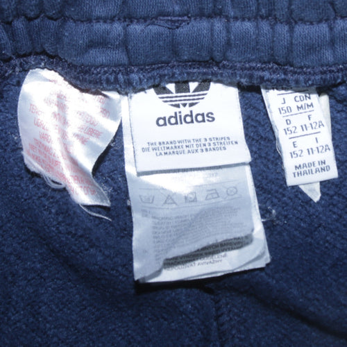 adidas Boys Blue Fleece Jogger Trousers 11-12 Years Elastic Waist