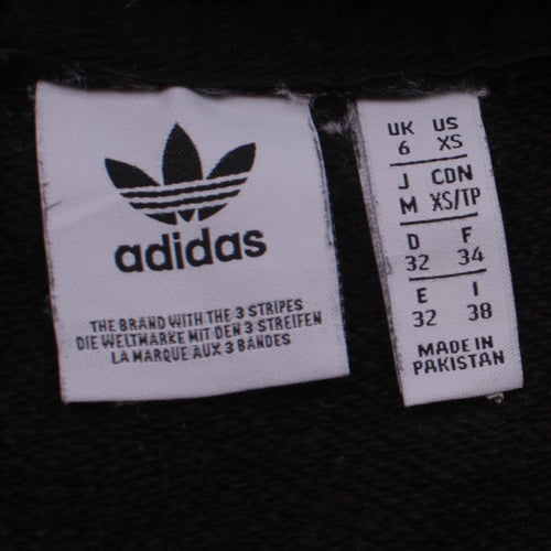 Adidas Women Black Pullover Hoodie UK 6 XS Hooded Sweatshirt