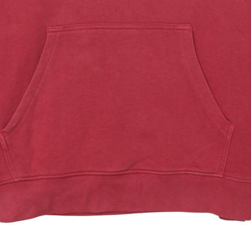 Champion Women Red Pullover Hoodie Large Cotton Blend Logo Print