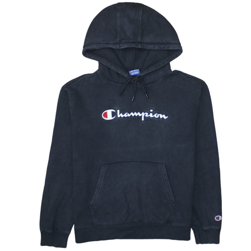 Champion Men's Black Embroidered Logo Pullover Hoodie Size M