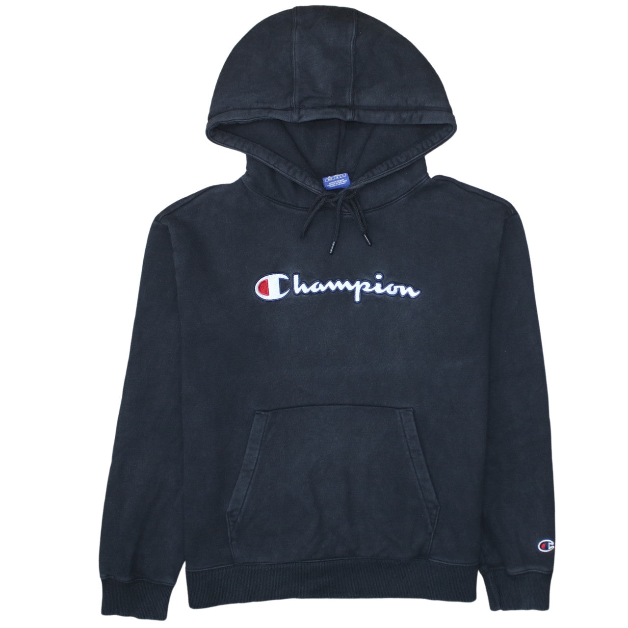 Champion Men's Black Embroidered Logo Pullover Hoodie Size M