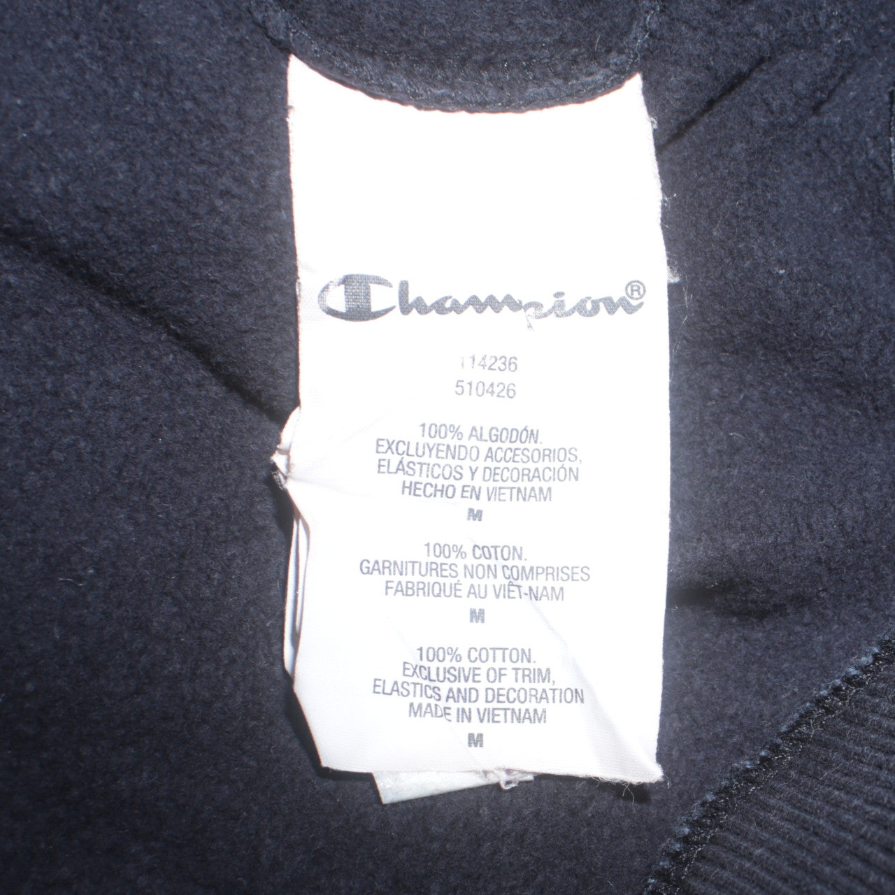 Champion Men's Black Embroidered Logo Pullover Hoodie Size M