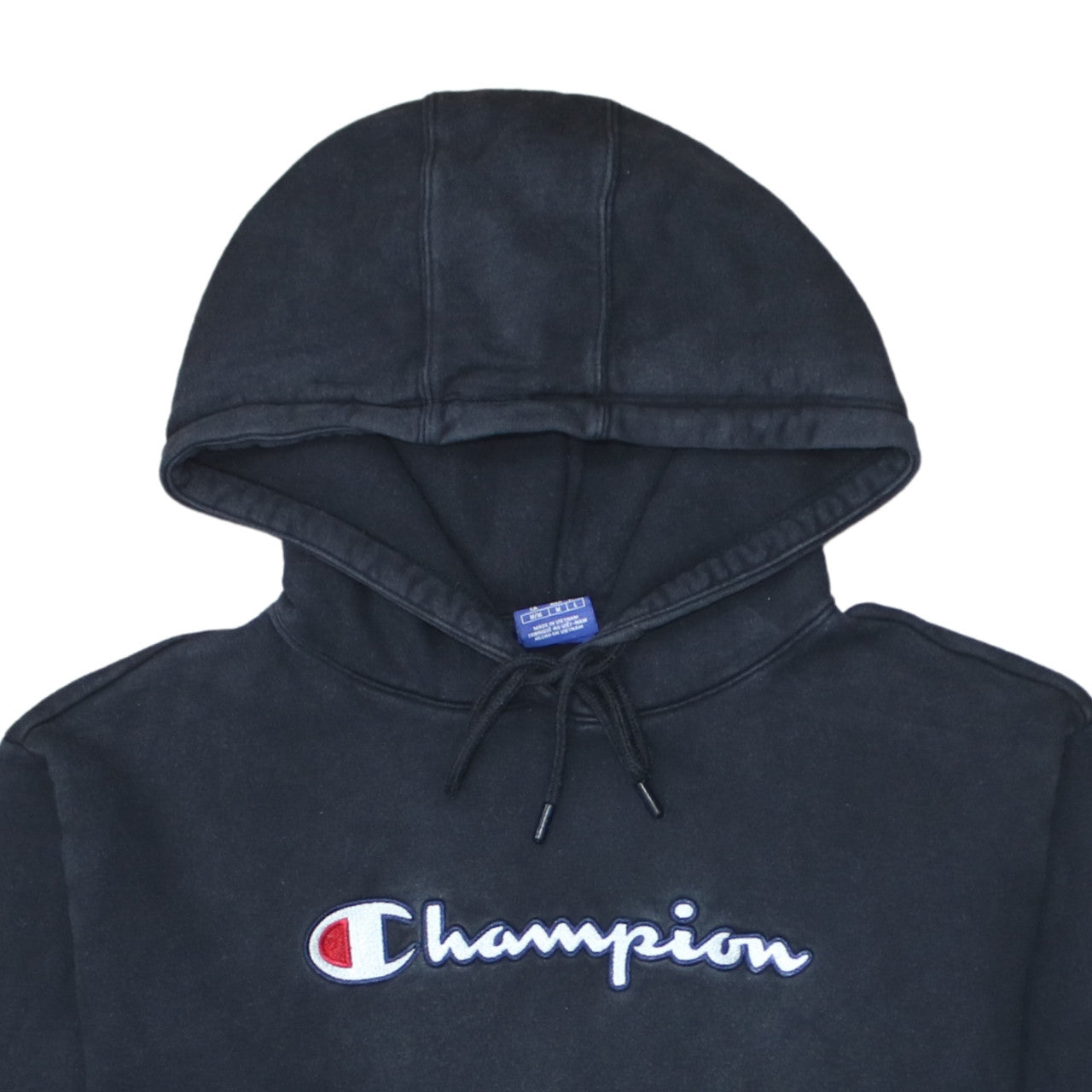 Champion Men's Black Embroidered Logo Pullover Hoodie Size M