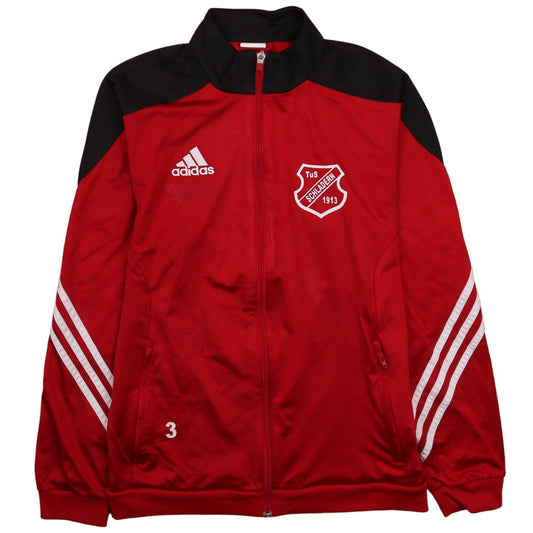Adidas Men's Red Black Track Jacket Size M Full Zip Football Top