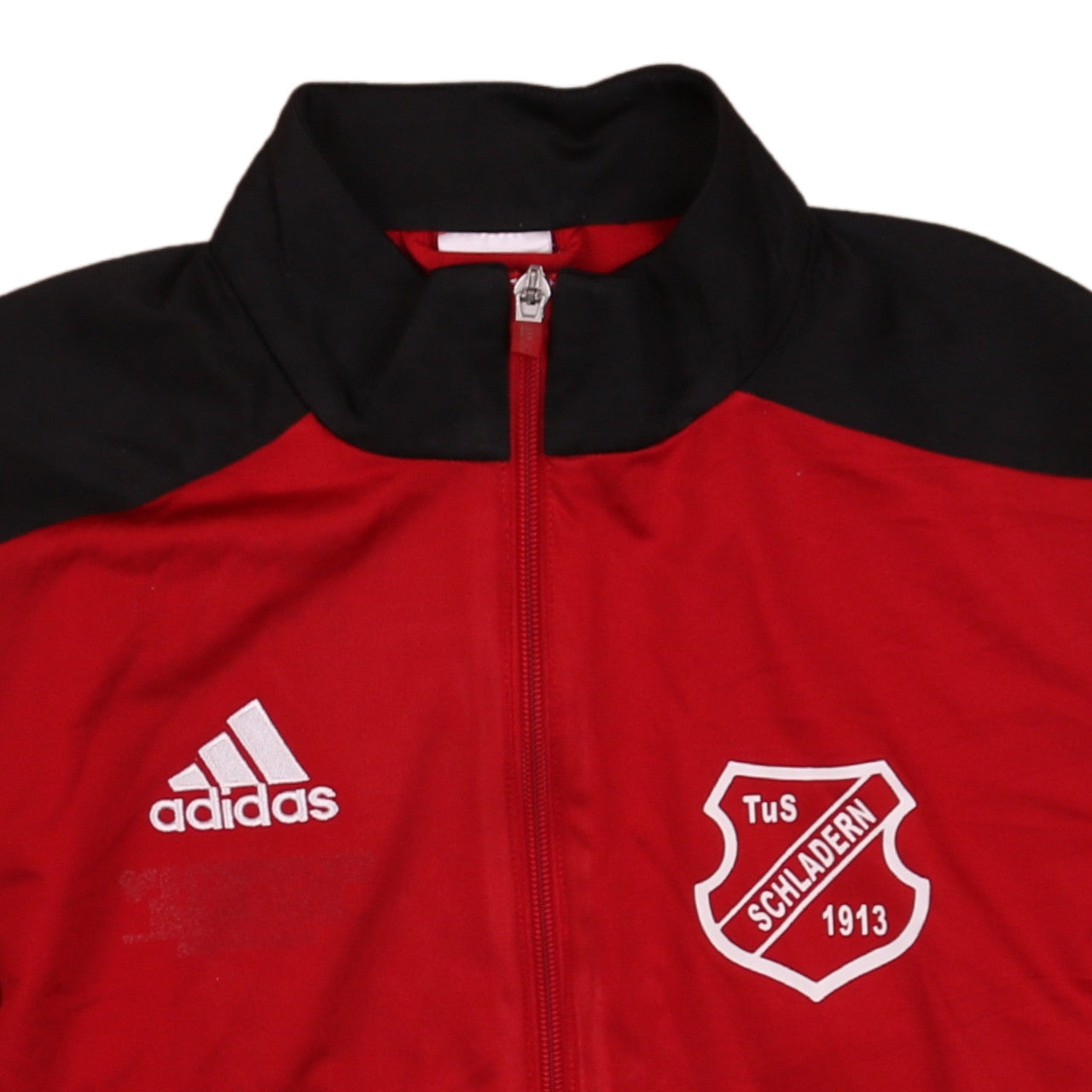 Adidas Men's Red Black Track Jacket Size M Full Zip Football Top