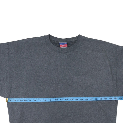 Champion Men's Grey Crew Neck Fleece Pullover Sweatshirt Size L