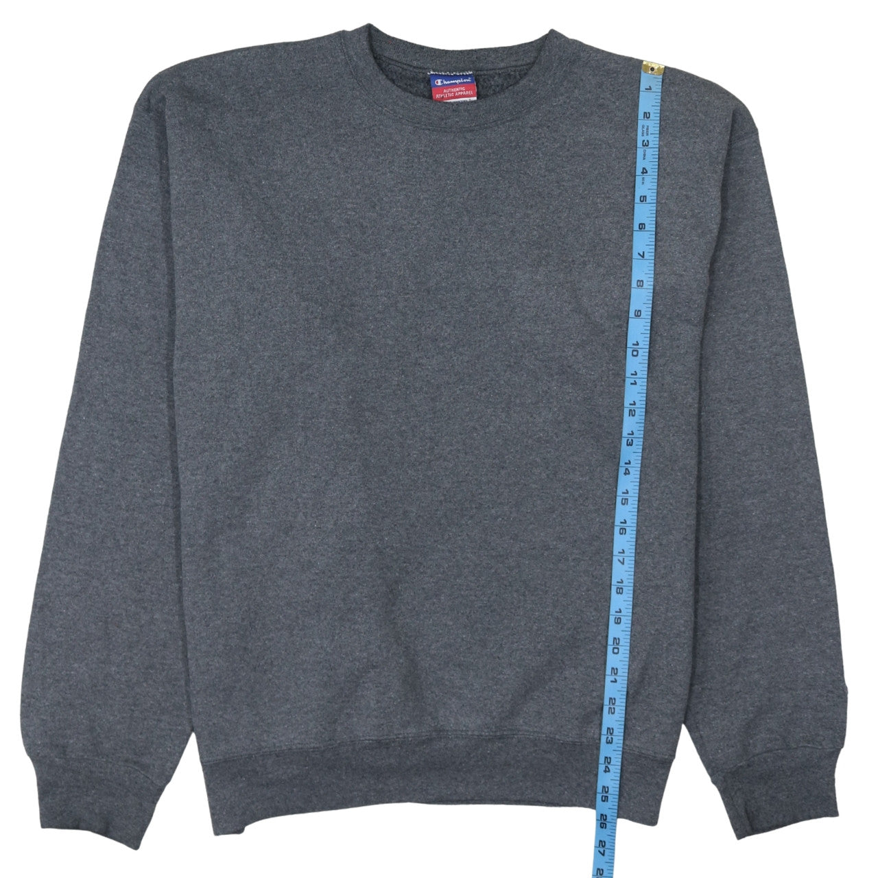Champion Men's Grey Crew Neck Fleece Pullover Sweatshirt Size L