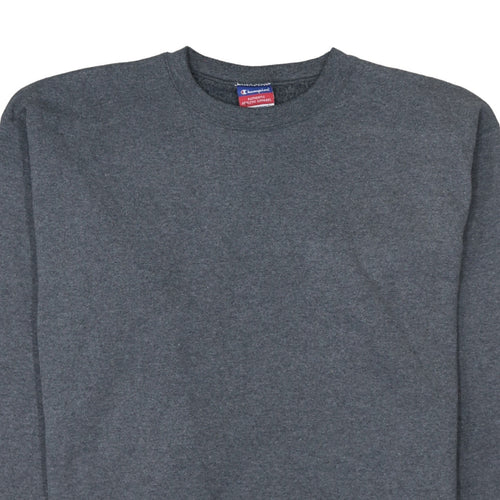 Champion Men's Grey Crew Neck Fleece Pullover Sweatshirt Size L