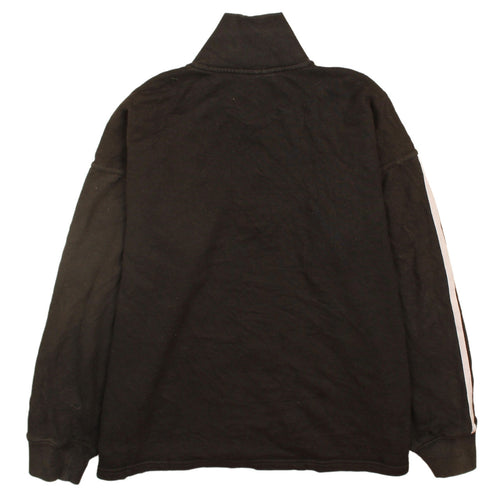 Adidas Womens Black 1/2 Zip Sweatshirt Size 12 Logo Detail