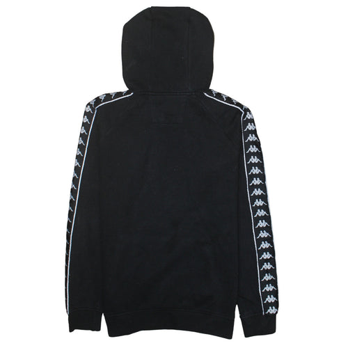 Kappa Men’s Black Large Pullover Hoodie with Logo Tape Sleeve