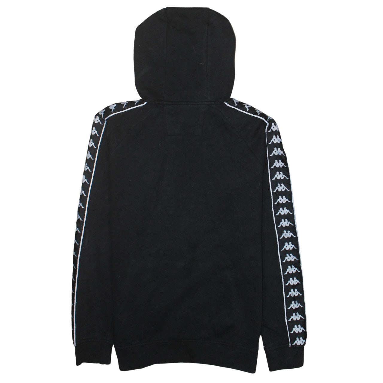 Kappa Men’s Black Large Pullover Hoodie with Logo Tape Sleeve