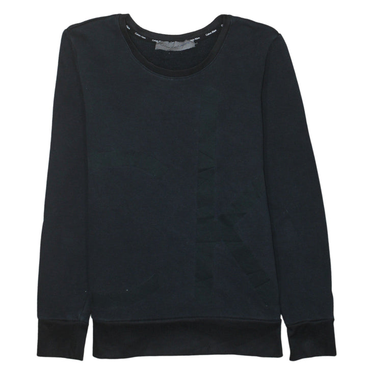 Calvin Klein Men's Black Crew Neck Graphic Logo Pullover Sweatshirt Size S