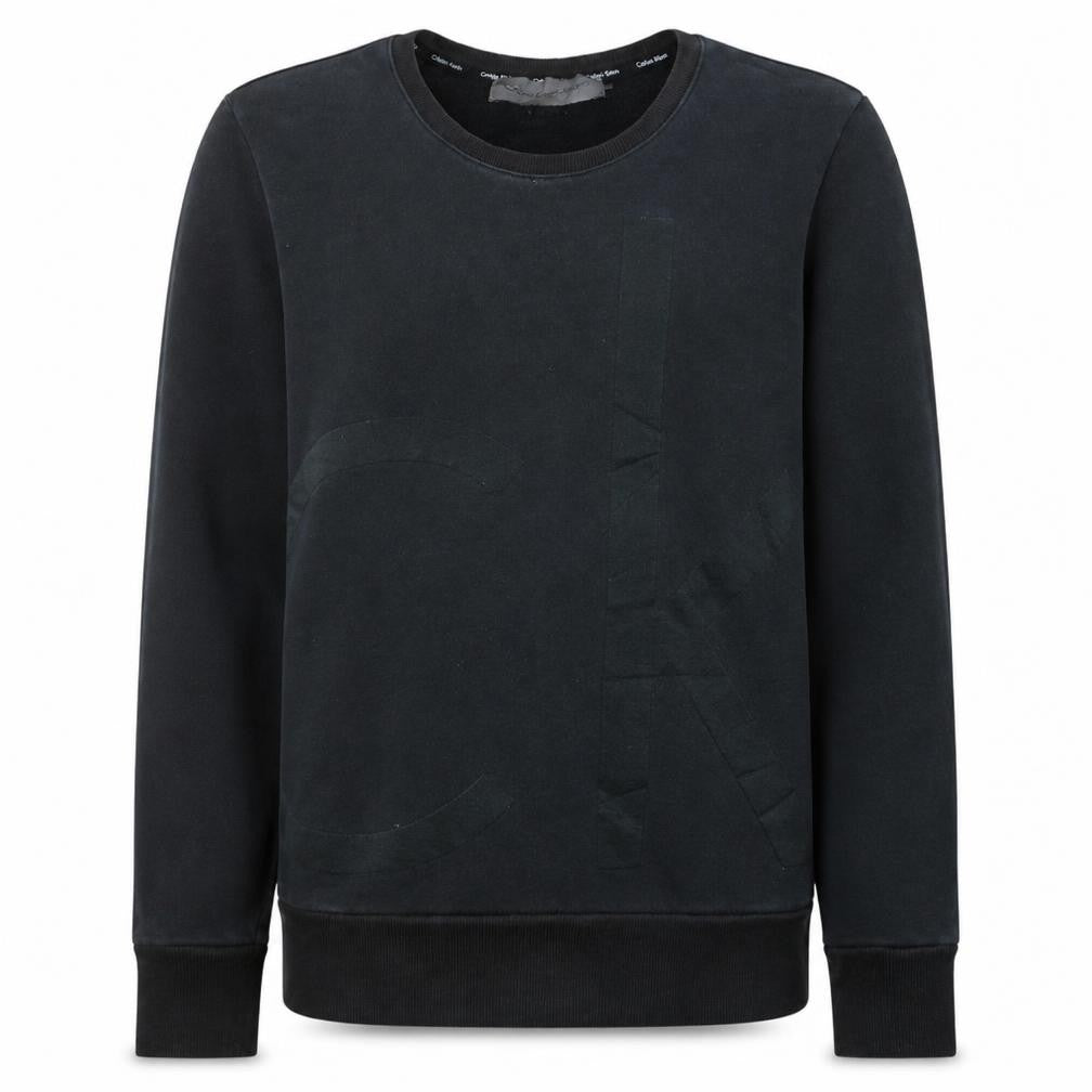 Calvin Klein Men's Black Crew Neck Graphic Logo Pullover Sweatshirt Size S