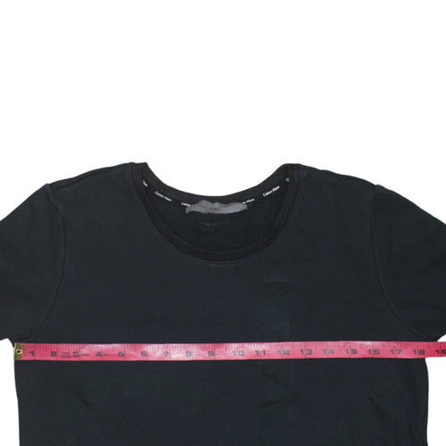 Calvin Klein Men's Black Crew Neck Graphic Logo Pullover Sweatshirt Size S