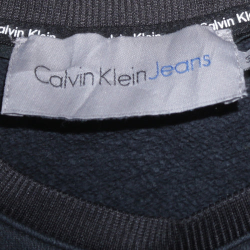 Calvin Klein Men's Black Crew Neck Graphic Logo Pullover Sweatshirt Size S