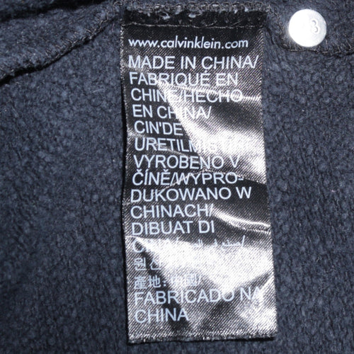 Calvin Klein Men's Black Crew Neck Graphic Logo Pullover Sweatshirt Size S