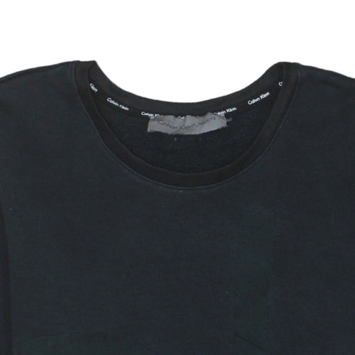 Calvin Klein Men's Black Crew Neck Graphic Logo Pullover Sweatshirt Size S