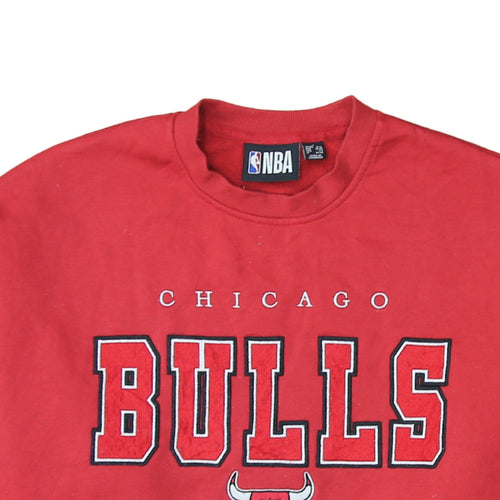 NBA Chicago Bulls Red Sweatshirt Women S Pullover Crew Neck Style
