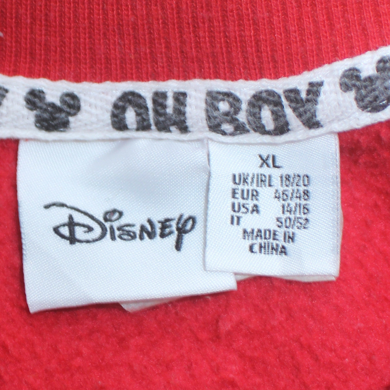 Disney Mickey Mouse Red Sweatshirt Women XL Relaxed Fit Pullover