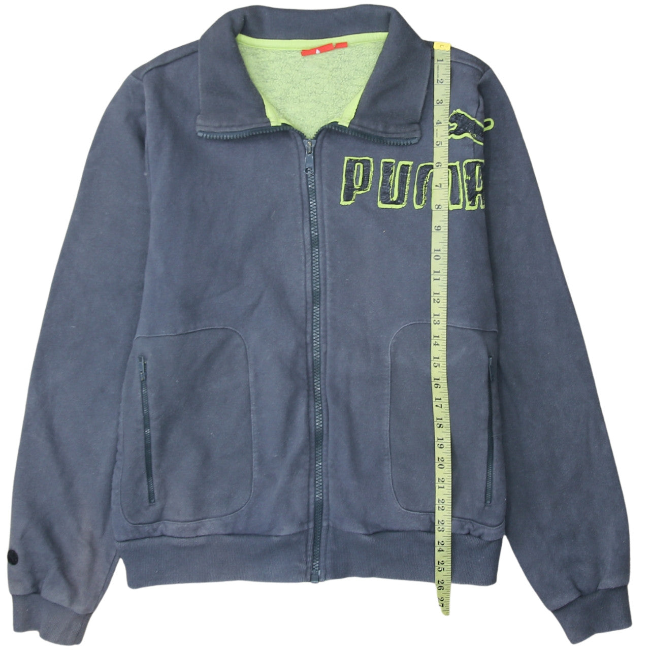 Puma Men's Blue L Track Jacket Full Zip Cotton Blend Sportswear