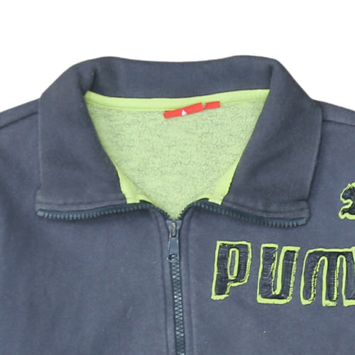 Puma Men's Blue L Track Jacket Full Zip Cotton Blend Sportswear