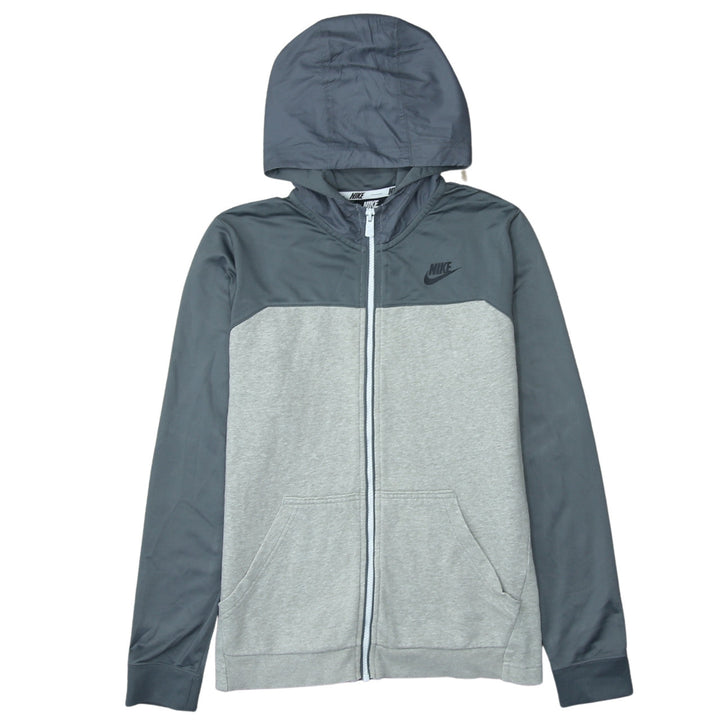 Nike Boys Grey Full Zip Hoodie XL 158-170cm Colourblock Sportswear