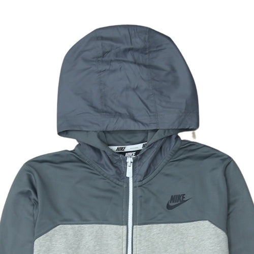 Nike Boys Grey Full Zip Hoodie XL 158-170cm Colourblock Sportswear