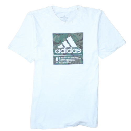 Adidas Men's White Amplifier Tee Small Graphic Logo T-Shirt