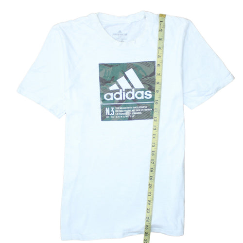 Adidas Men's White Amplifier Tee Small Graphic Logo T-Shirt