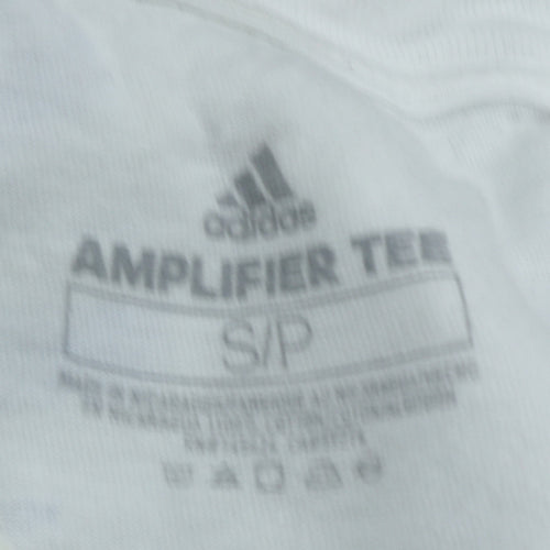 Adidas Men's White Amplifier Tee Small Graphic Logo T-Shirt