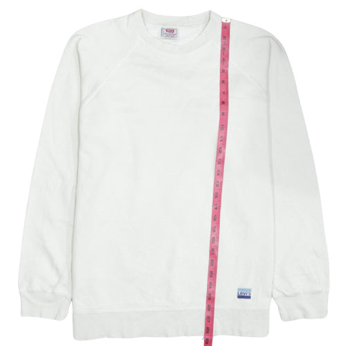Levi's Men's White Crew Neck Pullover Sweatshirt Size L