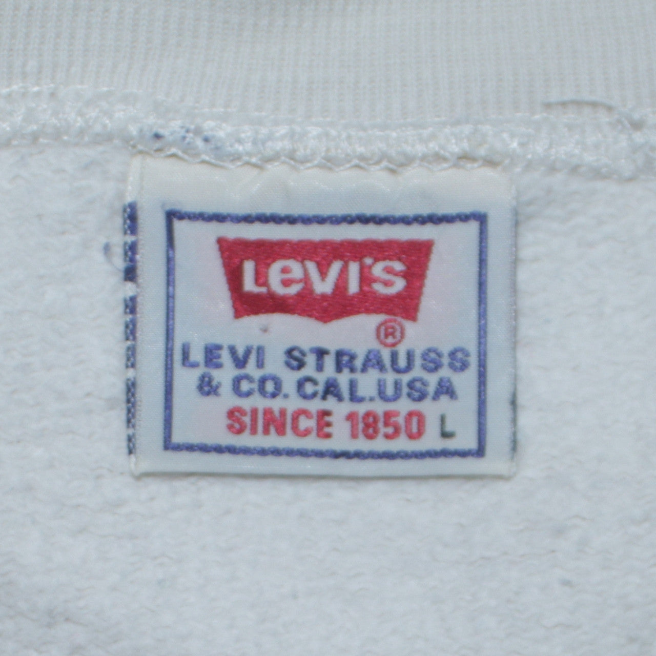 Levi's Men's White Crew Neck Pullover Sweatshirt Size L