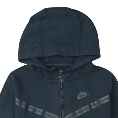 Nike Boys Black XL Full Zip Fleece Hoodie with Logo and Hood
