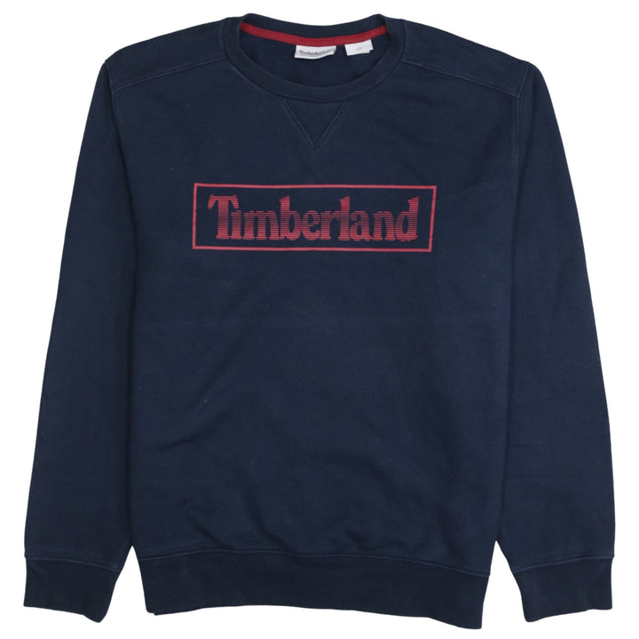 Timberland Men's Blue Logo Crew Neck Pullover Sweatshirt L