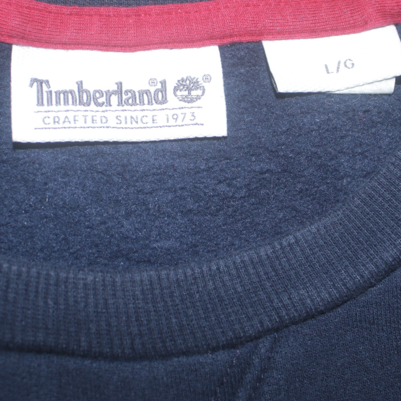 Timberland Men's Blue Logo Crew Neck Pullover Sweatshirt L
