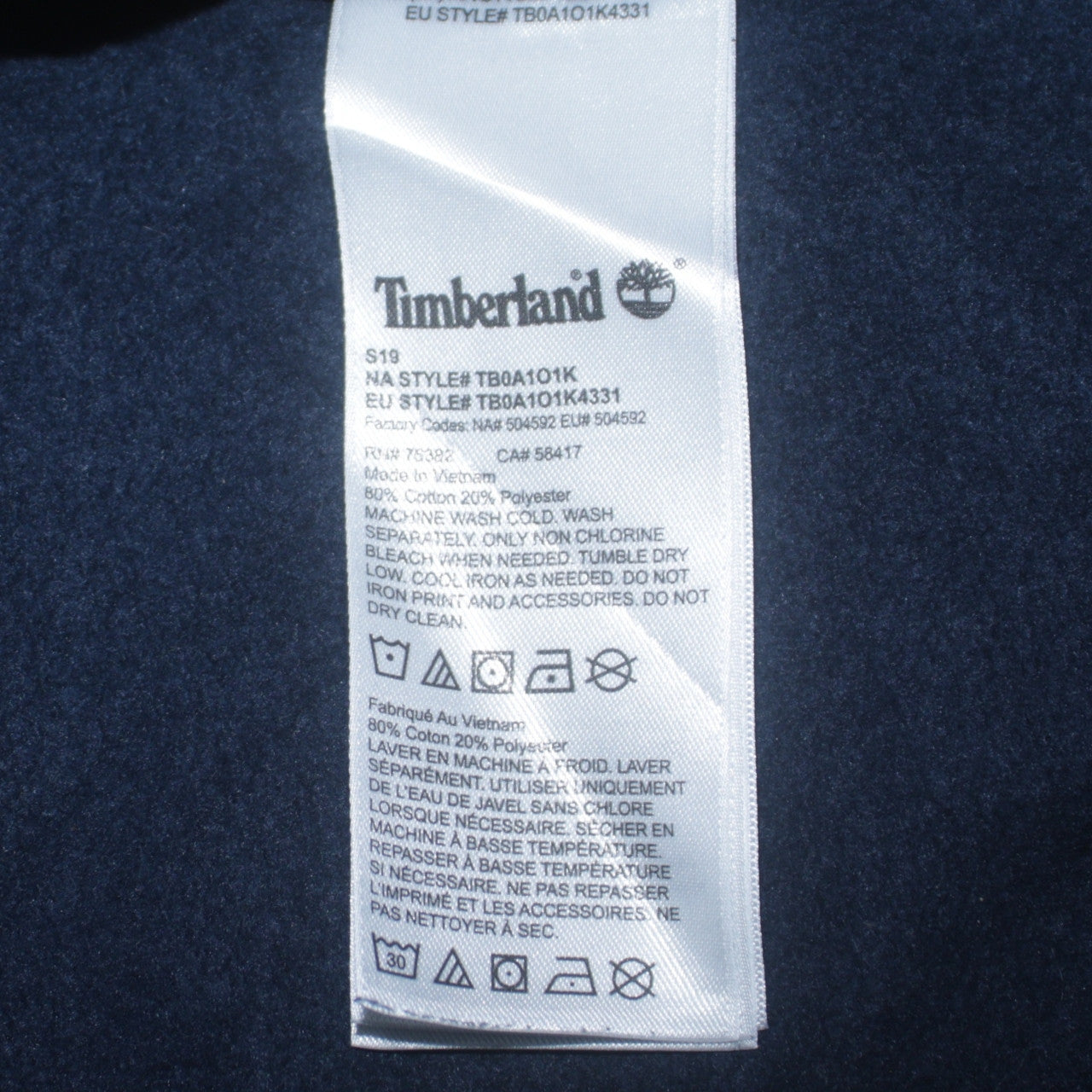 Timberland Men's Blue Logo Crew Neck Pullover Sweatshirt L