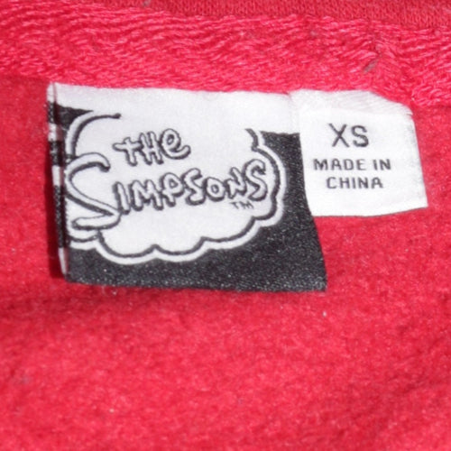 Primark The Simpsons Men's Red Pullover Hoodie XS Homer Graphic