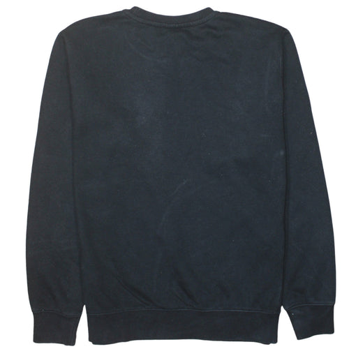 Nike Men's Black Small Crew Neck Pullover Sweatshirt Logo Fleece